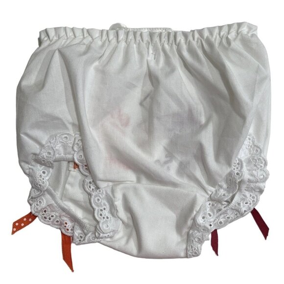 EMBROIDER THIS Clemson Carolina Embroidered Panty Cover Size 4 White Eyelet Trim - Picture 2 of 7